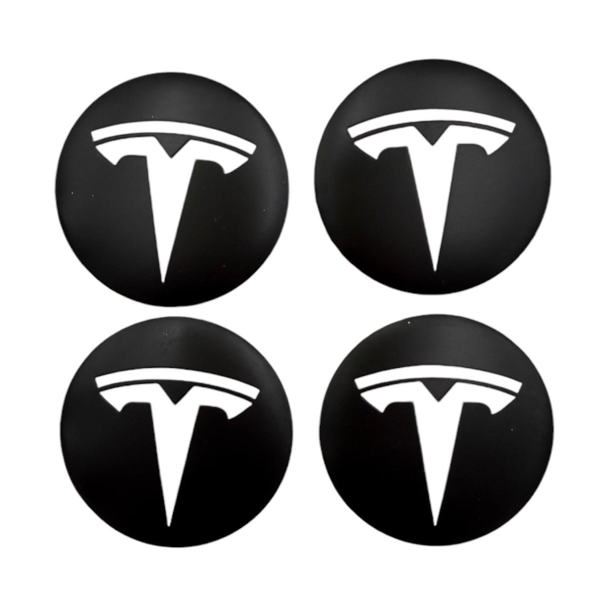 TESLA%20PARLAK%20SİYAH%20BEYAZ%20JANT%20KAPAĞI%20LOGO%20ETİKET%20SETİ