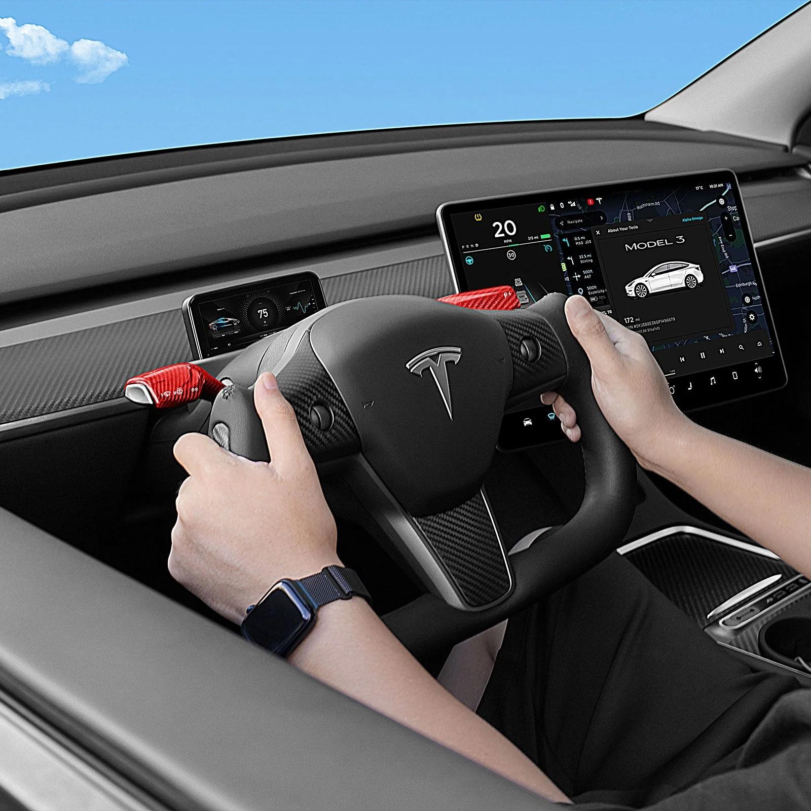 TESLA%20MODEL%20Y%20SİYAH%20NAPPA%20DERİ%20PARLAK%20KARBON%20BELT%20YOKE%20DİREKSİYON